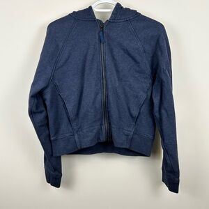 Kit and Ace Navy Blue Cropped Full Zip Hoodie Small